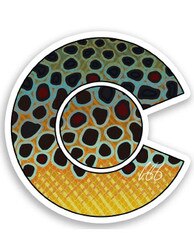 Casey Underwood Art Colorado Brown Trout Sticker in One Color